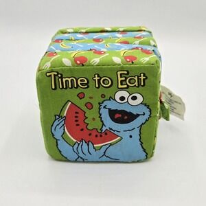 2003 Soft Play Sesame Street Cookie Monster Time to Eat Foam‎ Plush Baby Book